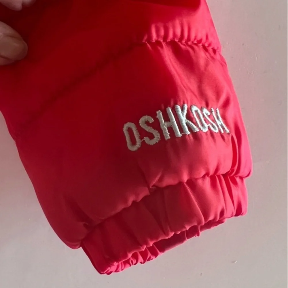 Osh Kosh B'Gosh Red & Navy Hooded Puffer Jacket 12 Months Unisex